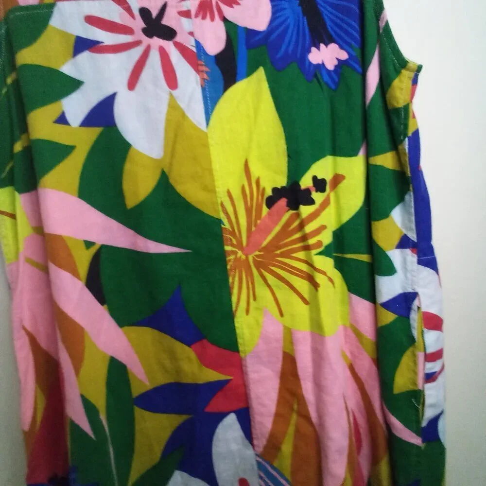 For Cynthia Dress Women XL Sleeveless Loud Pattern Linen Blend Colorful - Picture 14 of 16